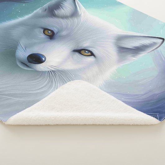 Phantastischer Weißschneefox auf Icy Land Sherpadecke (3/4)