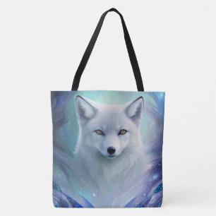 Phantastischer Weißschneefox auf Icy Land Tasche