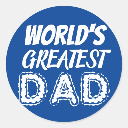 Phantastischer Weltbester Vater Blue Fathers Day G Runder Aufkleber (Vorderseite)