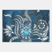 Phantastischer Wolf, Lineart Design Geschenkpapier Set (Vorderseite 2)