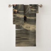 Phantastischer Wolf mit Fee Badhandtuch Set (Insitu)