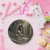 Phantastischer Wolf mit Fee Pappteller (Party)