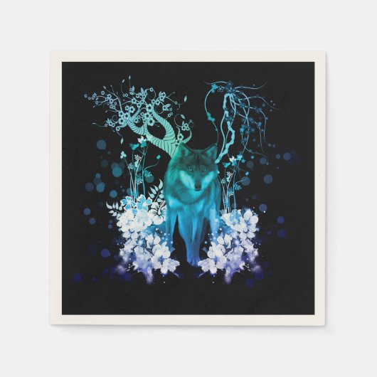 Phantastischer Wolf Serviette (Vorderseite)