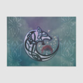 Phantastischer Zeltwolf mit Baum Seidenpapier (Vorderseite)