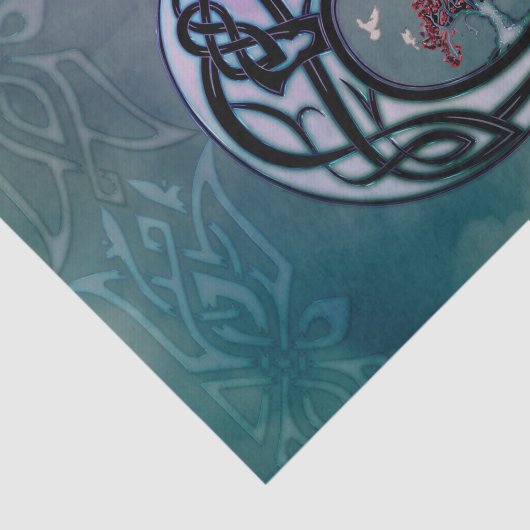 Phantastischer Zeltwolf mit Baum Seidenpapier (Ausschnitt)