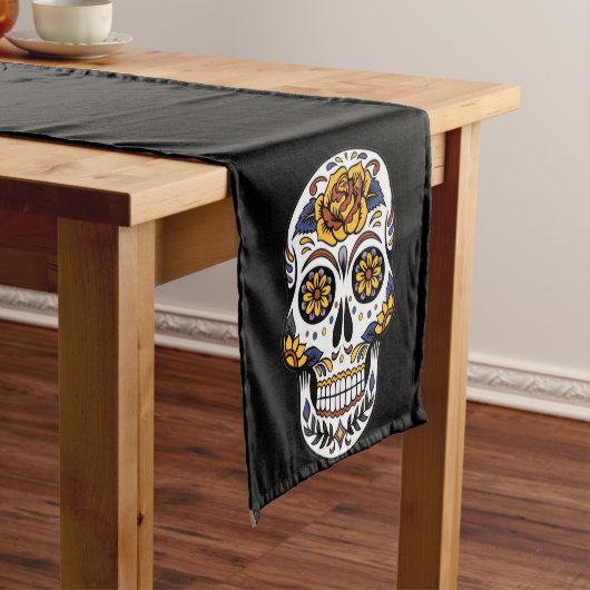 Phantastischer Zuckerschädel Kurzer Tischläufer (Beispiel)