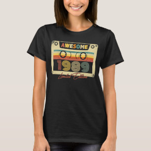 Phantastisches 1989 Retro-Kassettenband 34. B Tag T-Shirt