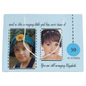 Phantastisches 30. Geburtstagsdatum blau Große Geschenktüte (Vorderseite)