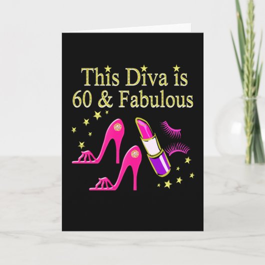PHANTASTISCHES 60. GEBURTSTAG DIVA-DESIGN KARTE (Vorderseite)