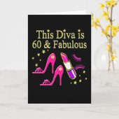 PHANTASTISCHES 60. GEBURTSTAG DIVA-DESIGN KARTE (Gelbe Blume)