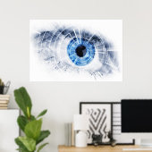 Phantastisches abstraktes blaues Auge Poster (Heimbüro)