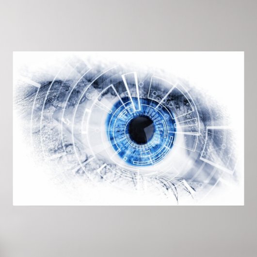 Phantastisches abstraktes blaues Auge Poster (Vorne)
