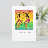 Phantastisches afrikanisches Aquarell Geburtstagsk (Stehend Vorderseite)