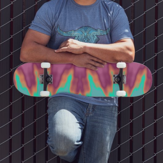 Phantastisches Aqua Blue Pink Leuchtende Skateboar Skateboard (Außenbereich 3)