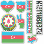 Phantastisches Aserbaidschan-Formen-Staatssymbole- Aufkleber (Vorderseite)