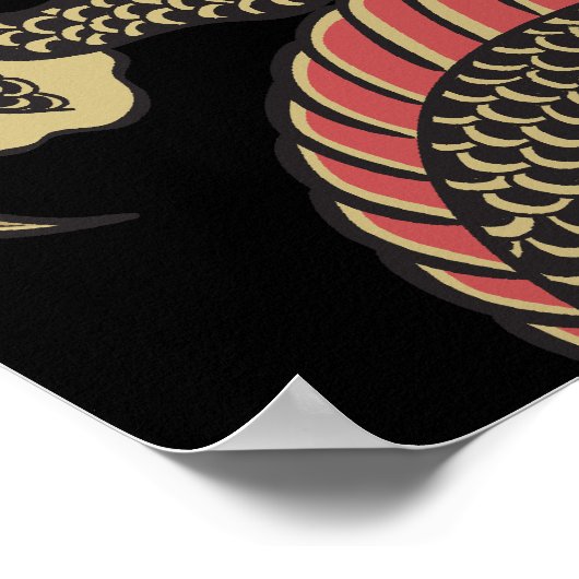 Phantastisches asiatisches Drachenposter Poster (Ecke)