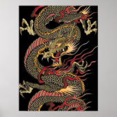 Phantastisches asiatisches Drachenposter Poster (Vorne)