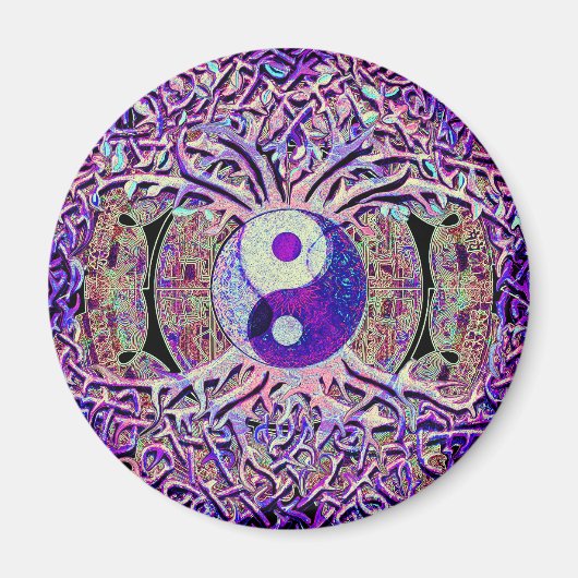 Phantastisches Aussehen Yin Yang Tree Magnet (Vorne)