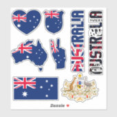 Phantastisches Australien - Staatssymbole Aufkleber (Blatt)