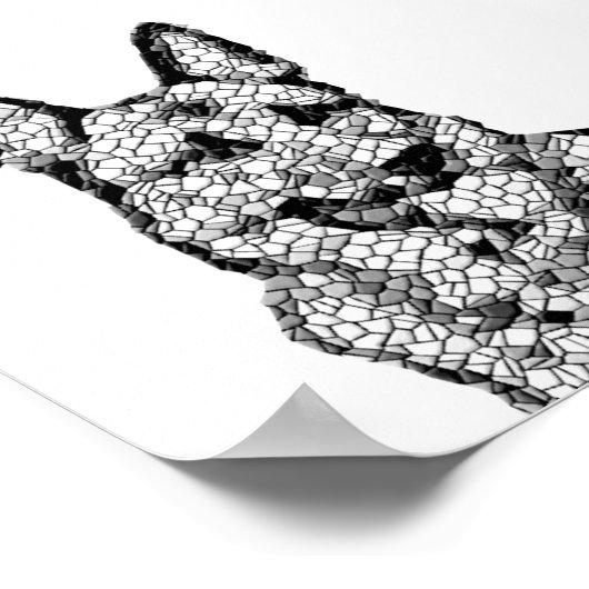 Phantastisches B&W Mosaik German Shepherd Poster (Ecke)