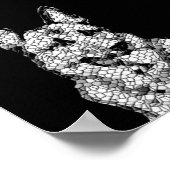 Phantastisches B&W Mosaik German Shepherd Poster (Ecke)