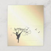 Phantastisches Ballerina-Tanzen mit gelber Musik Platzkarte (Außenseite Aufgefaltet)