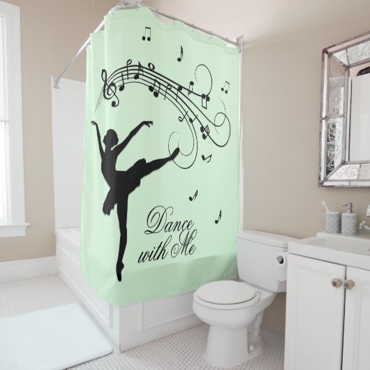 Phantastisches Ballerina-Tanzen mit Music Green Duschvorhang (Beispiel)