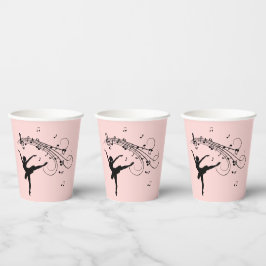 Phantastisches Ballerina-Tanzen mit Music Green Pappbecher