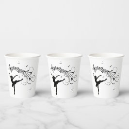 Phantastisches Ballerina-Tanzen mit Musik Pappbecher