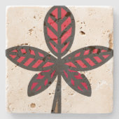 phantastisches Blatt Steinuntersetzer (Vorderseite)