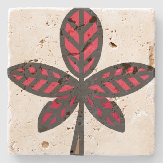 phantastisches Blatt Steinuntersetzer (Vorderseite)