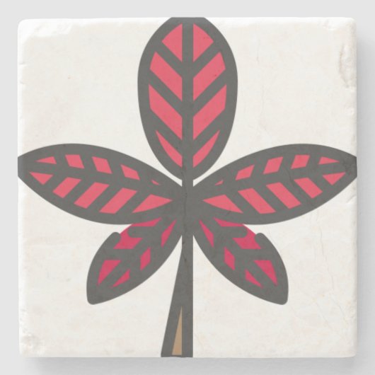 phantastisches Blatt Steinuntersetzer (Vorderseite)