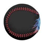 Phantastisches Blaues Kaninchen am Feuer Baseball (Vorderseite Links)