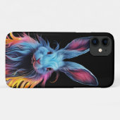 Phantastisches Blaues Kaninchen am Feuer Case-Mate iPhone Hülle (Rückseite (Horizontal))