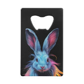 Phantastisches Blaues Kaninchen am Feuer Geldbeutel Flaschenöffner (Rückseite)