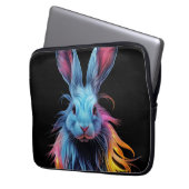 Phantastisches Blaues Kaninchen am Feuer Laptopschutzhülle (Vorderseite Links)