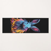 Phantastisches Blaues Kaninchen am Feuer Yogamatte (Vorderseite (Horizontal))
