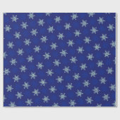Phantastisches blaues Weihnachtsschneeflockenpapie Geschenkpapier (Flach)