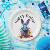 Phantastisches Blue Rabbit Happy Oaster Pappteller (Party)