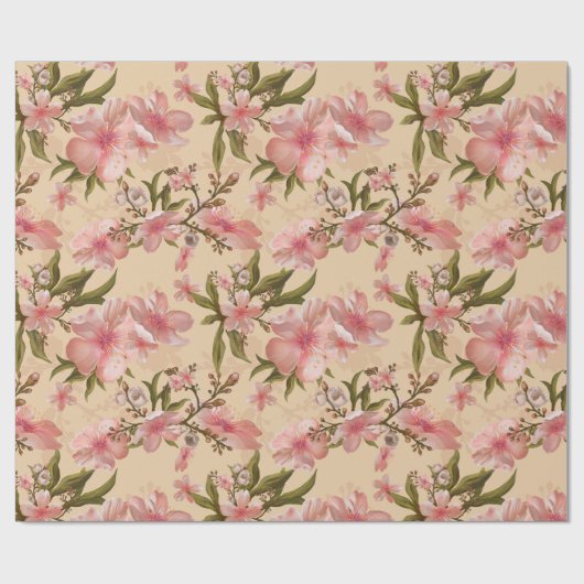 Phantastisches Blumenmuster Geschenkpapier (Flach)