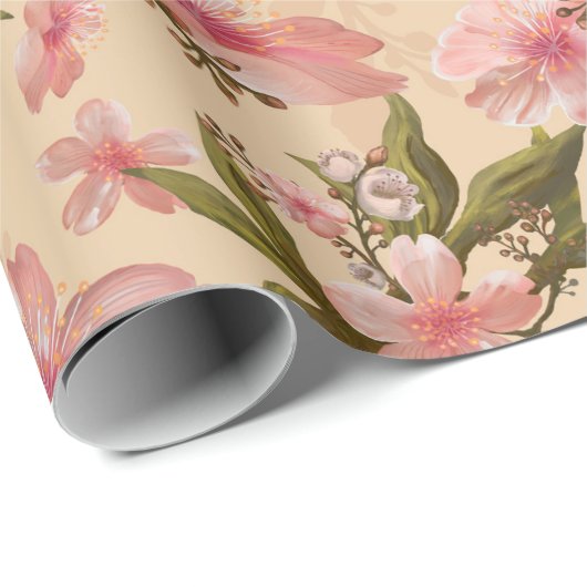 Phantastisches Blumenmuster Geschenkpapier (Rolleneckpunkt)