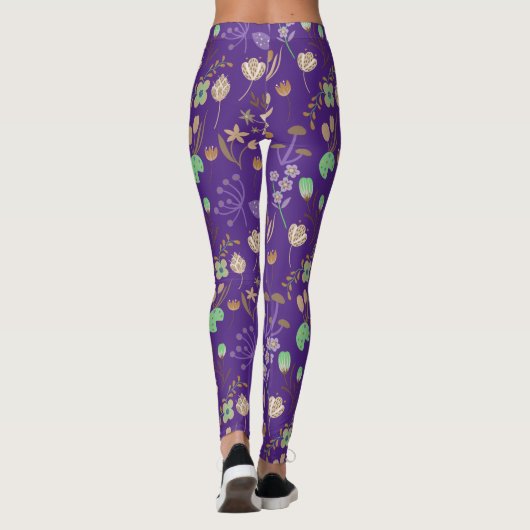 Phantastisches Blumenmuster Leggings (Rückseite)