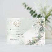 Phantastisches boho grünes Blattwerk Blätter Imita RSVP Karte (Stehend Vorderseite)