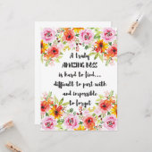 Phantastisches Boss Zitat Große Bonusgeschenke Karte (Vorderseite/Rückseite Beispiel)