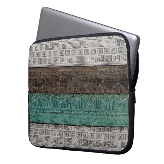 Phantastisches cooles Aztec geometrisches Muster Laptopschutzhülle (Vorderseite Links)