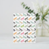 Phantastisches cooles trendy Pferdemuster, Vintag  Postkarte (Stehend Vorderseite)