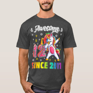 Phantastisches Dabbing Einhorn Geburtstag 12-jähri T-Shirt
