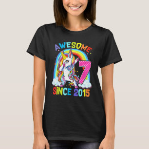 phantastisches Dabbing Einhorn Geburtstag 7 Jahre  T-Shirt
