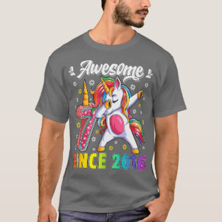 Phantastisches Dabbing Einhorn Geburtstag 7 Jahre T-Shirt