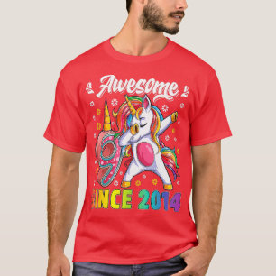 Phantastisches Dabbing Einhorn Geburtstag 9 Jahre T-Shirt